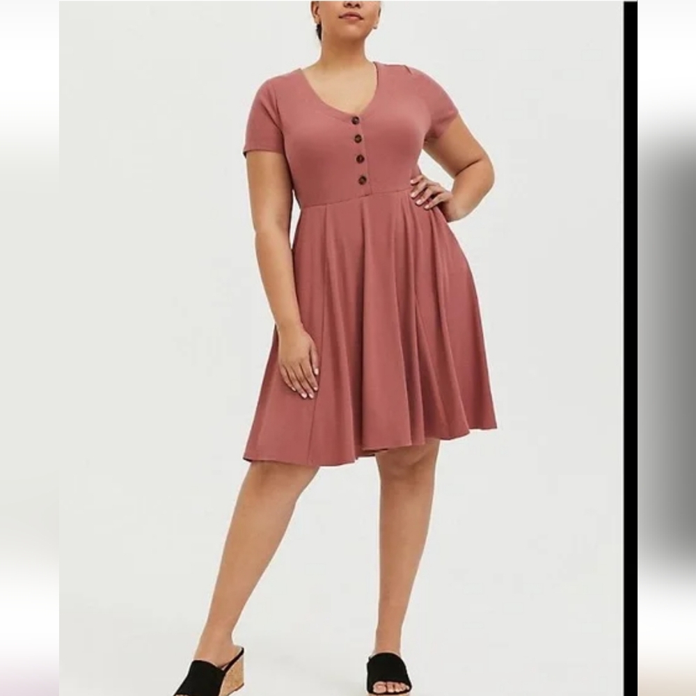 NWT Torrid rib button down skater dress